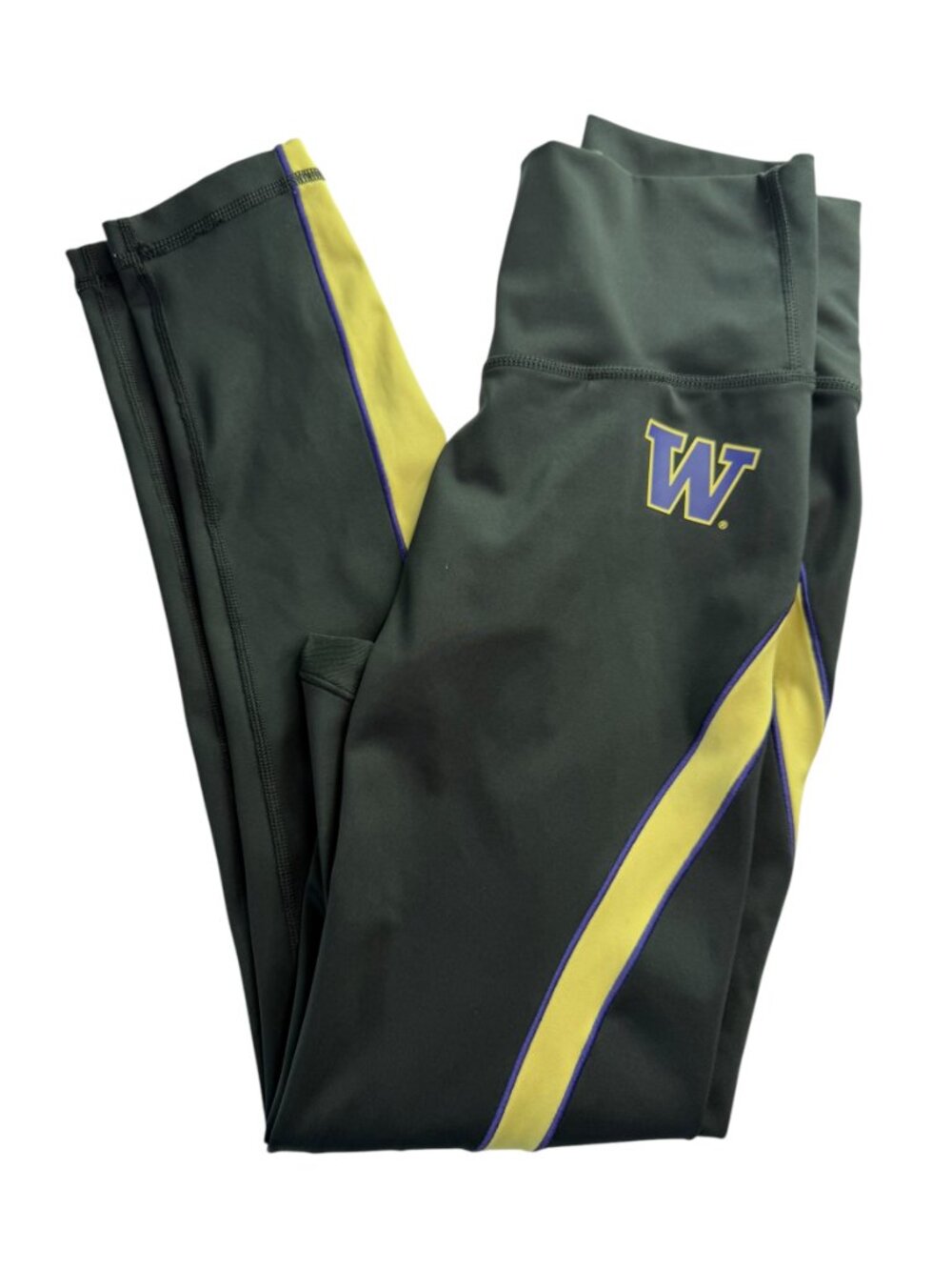 UW University of Washington Huskies Black Yoga Legging.  W Logo.  Size Women's S